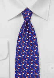 Santa Hats and Candy Cane Tie in Royal Blue