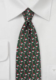 Santa Hat and Candy Cane Print in Dark Green