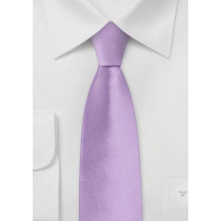 Skinny Silk Tie in Light Lavender