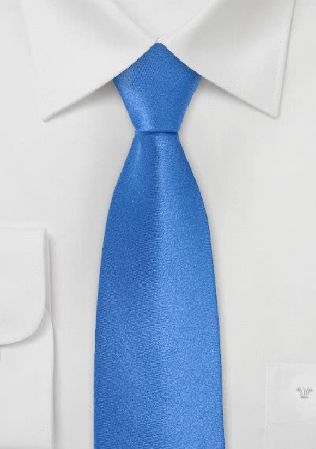 Skinny Silk Tie in Bright Blue