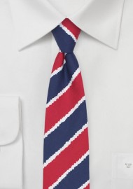 Summer Striped Cotton Tie in Skinny Cut