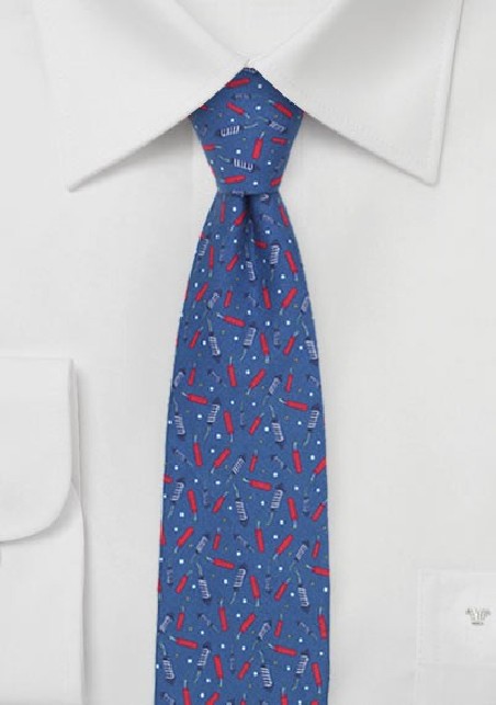 Firecracker Print Summer Tie