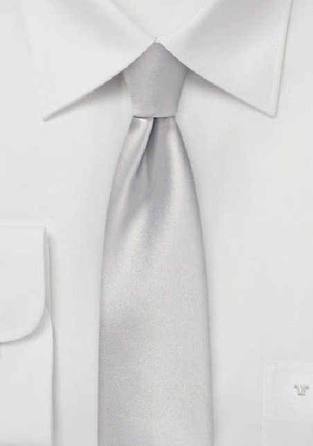 Light Platinum Silver Skinny Tie