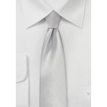 Light Platinum Silver Skinny Tie