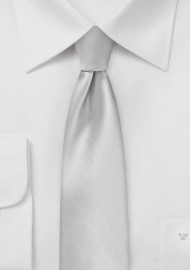 Light Platinum Silver Skinny Tie