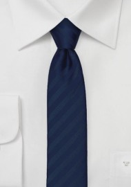 Monochromatic Striped Skinny Tie in Navy
