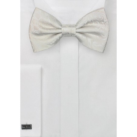 Light Ivory Paisley Bow Tie