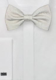 Light Ivory Paisley Bow Tie