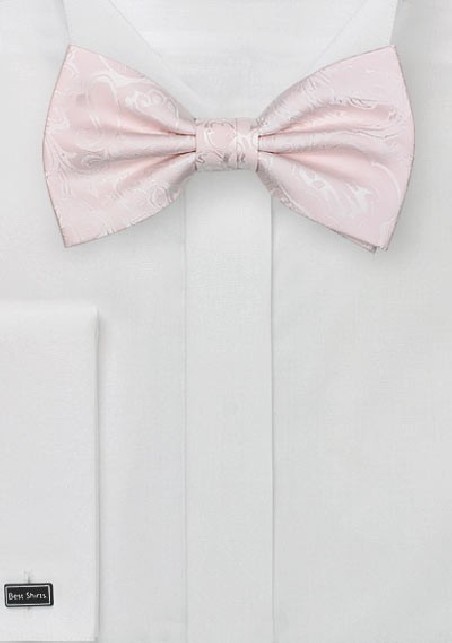 Blush Pink Paisley Bow Tie