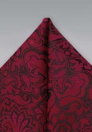Burgundy Red Paisley Pocket Square