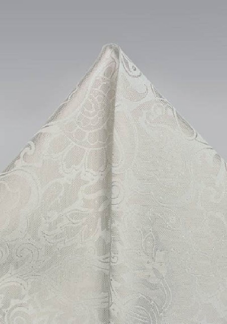 Ivory Paisley Pocket Hanky