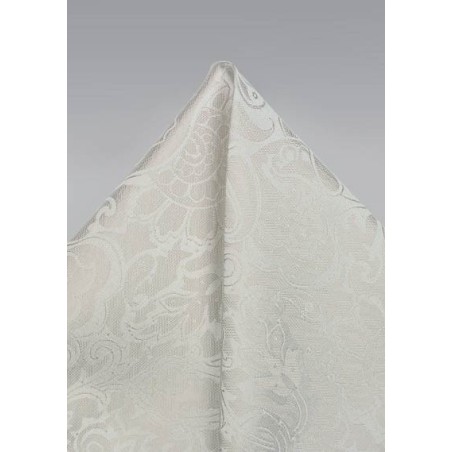Ivory Paisley Pocket Hanky