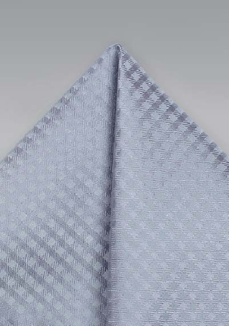 Silver Gingham Pocket Square