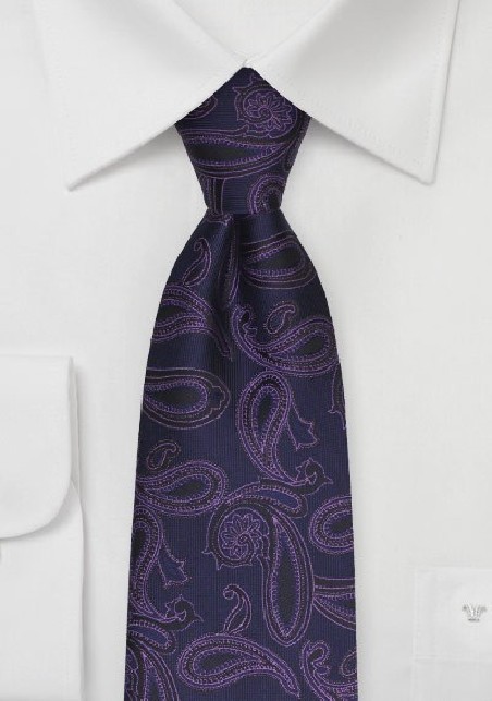Eggplant Purple Paisley Tie