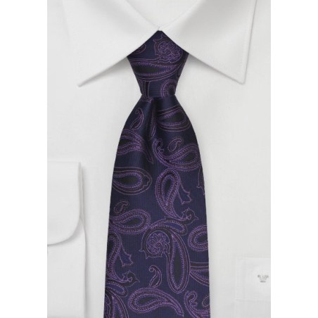 Eggplant Purple Paisley Tie