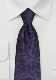 Eggplant Purple Paisley Tie