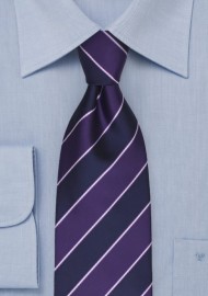 Navy and Grape Purple Striped Tie