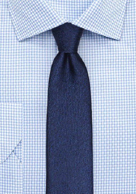 Textured Woven Skinny Tie in Sapphire
