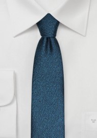Skinny Textured Mens Tie in Oasis Blue