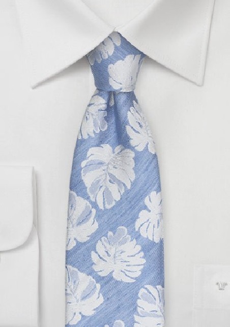 Linen Summer Tie in Ice Blue