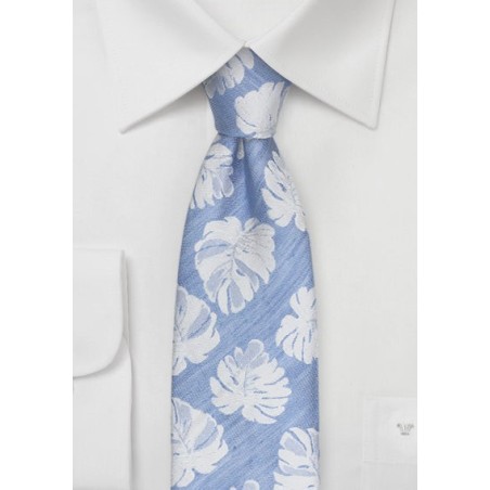 Linen Summer Tie in Ice Blue