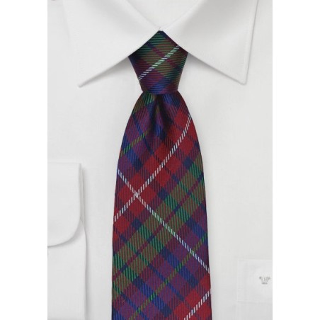 Modern Tartan Plaid Tie in Red, Blue, Green