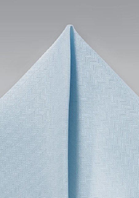 Herringbone Pocket Square in Powder Blue