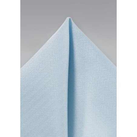 Herringbone Pocket Square in Powder Blue