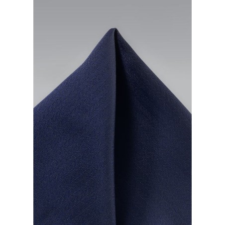 Dark Navy Herringbone Pocket Square