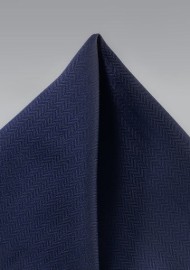 Dark Navy Herringbone Pocket Square