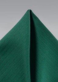 Hunter Green Herringbone Pocket Square
