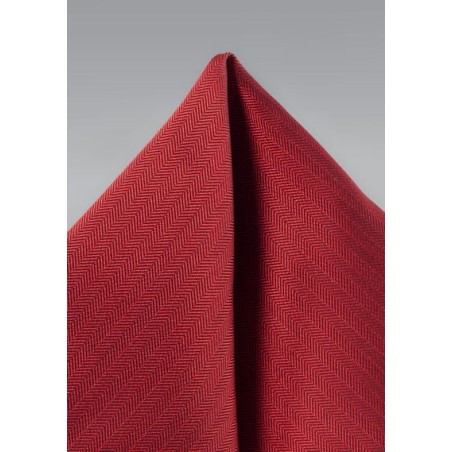 Cherry Red Hued Mens Pocket Square