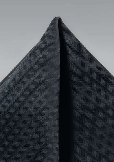 Jet Black Textured Hanky