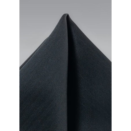 Jet Black Textured Hanky