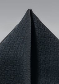 Jet Black Textured Hanky