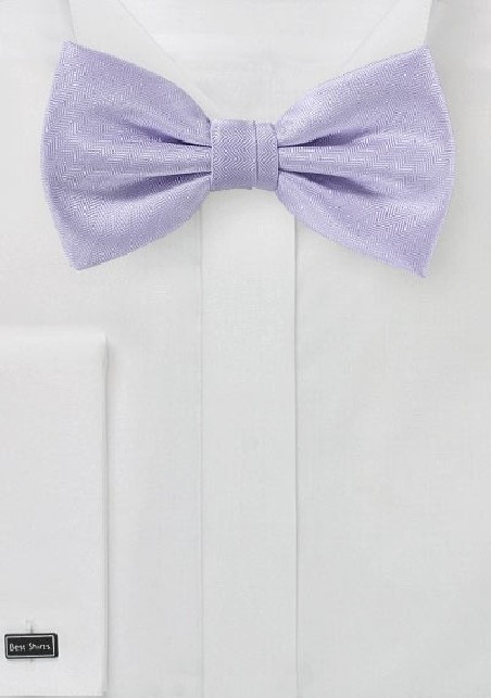 Light Lavender Herringbone Bow Tie