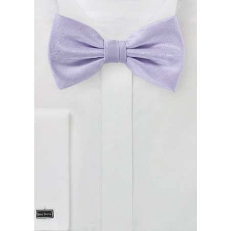 Light Lavender Herringbone Bow Tie