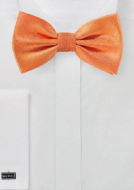 Herringbone Bowtie in Tangerine
