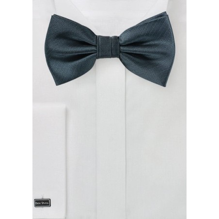Smoke Gray Herringbone Bow Tie