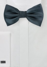 Smoke Gray Herringbone Bow Tie