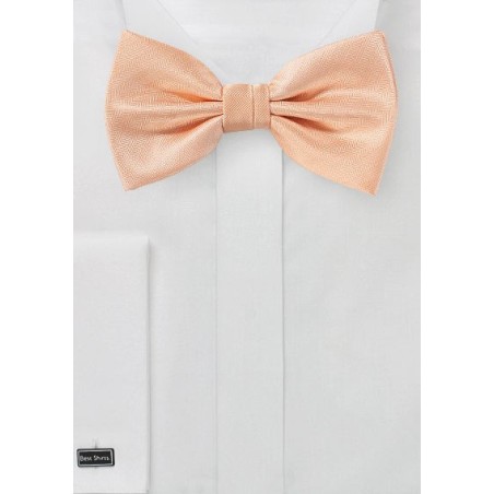 Peach Apricot Herringbone Bowtie