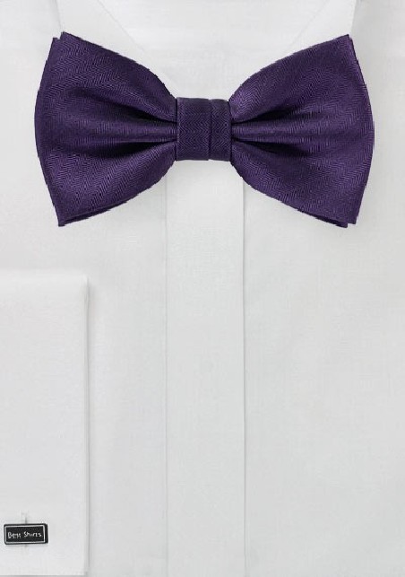 Royal Purple Herringbone Bowtie