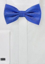 Marine Blue Herringbone Bow Tie
