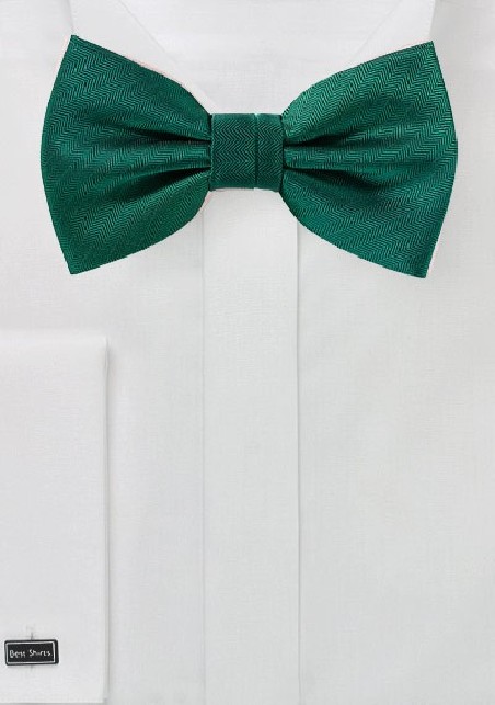 Matte Woven Bowtie in Hunter Green