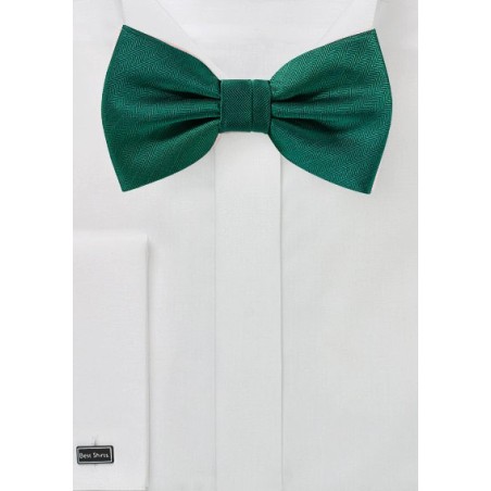 Matte Woven Bowtie in Hunter Green