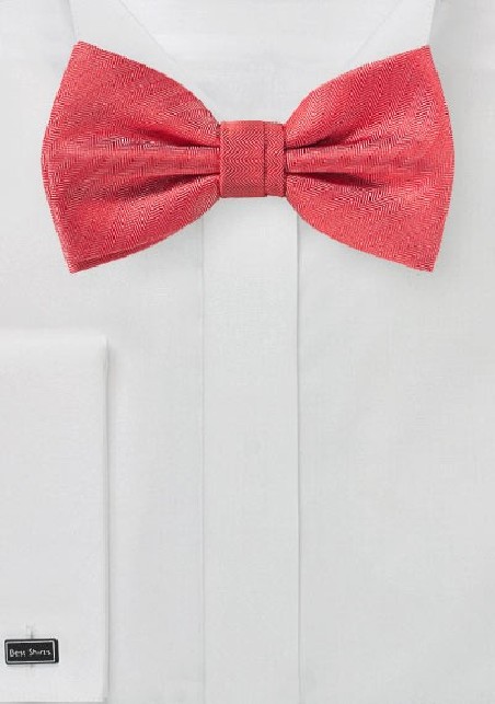 Bright Red Textured Bow Tie