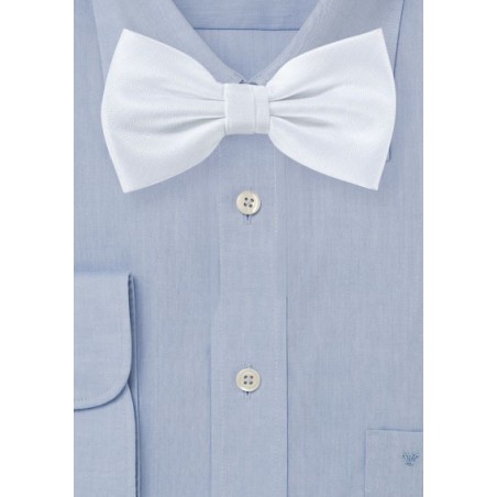Matte Woven Bowtie in Classic White