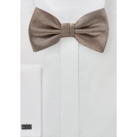 Textured Weave Bow Tie in Bronze Gold