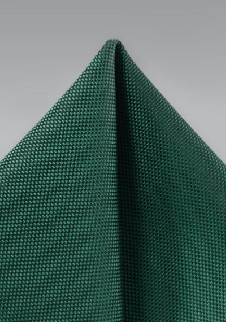 Dark Green Textured Pocket Square