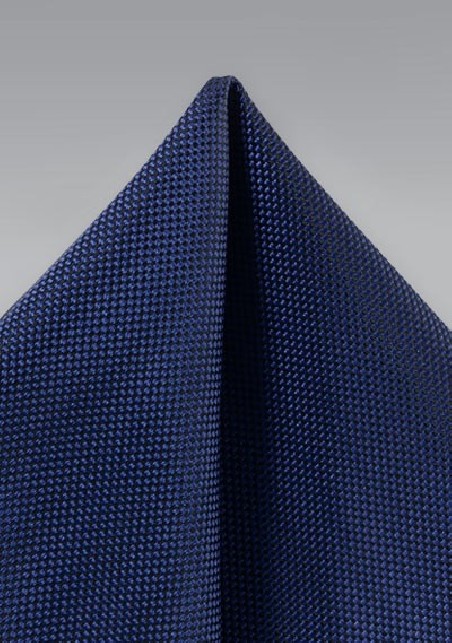 Classic Navy Matte Woven Pocket Square